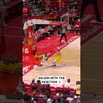 Caleb Wilson loses possession, but shows great hustle tracking back for the emphatic open floor swat